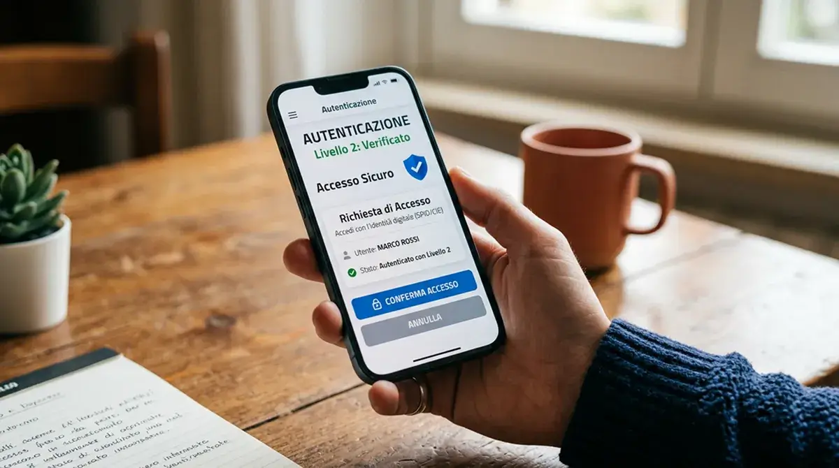 Schermata di smartphone con riquadro generico di app di autenticazione di livello 2
