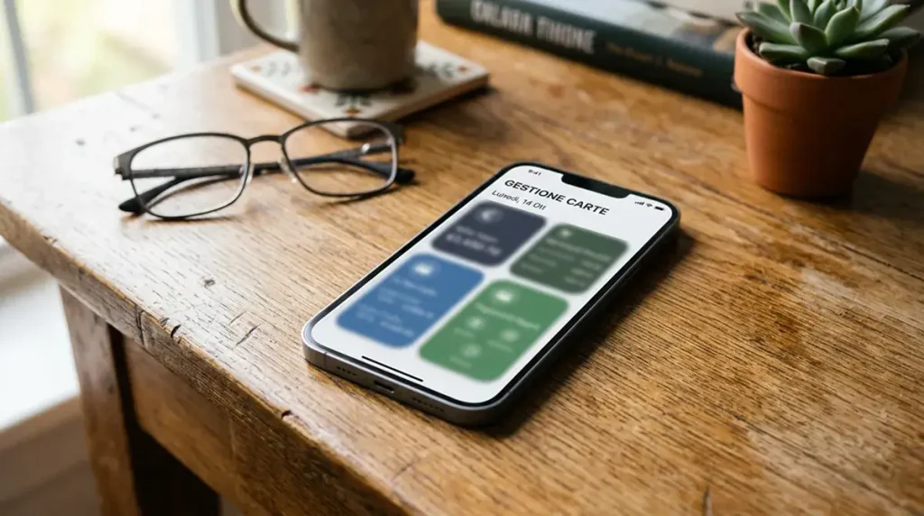 Smartphone con dashboard di un