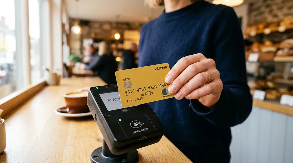 Telefono fisso vintage di colore chiaro accanto a un foglio stampato su scrivania calda